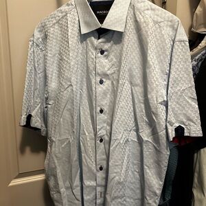 Effortless Blue Casual Button Down Shirt